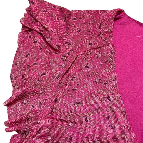 EVEREVE Elena Short Sleeve Floral V Neck MIdi Dress Pink Size Medium - Picture 9 of 14
